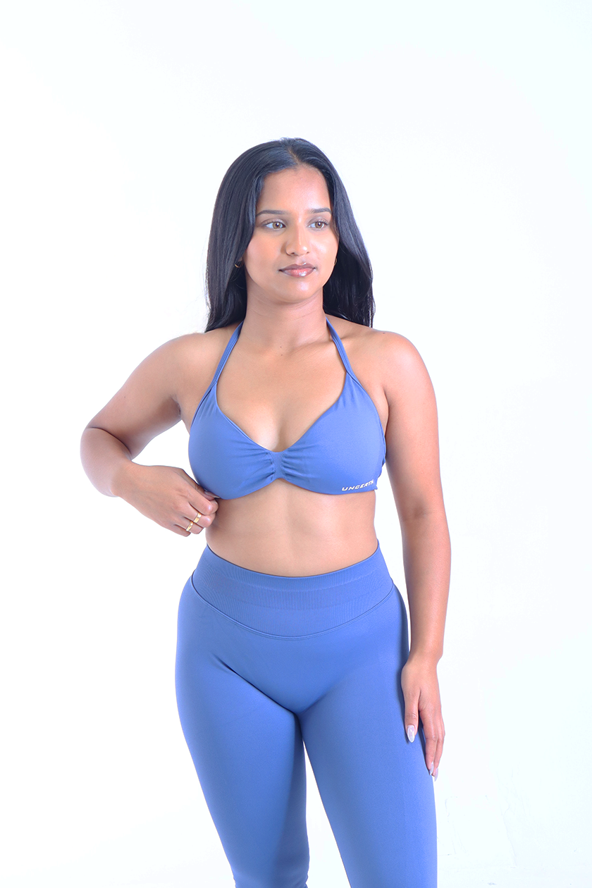 UC018 Elevate Backless Sports Bra - Dusty Blue