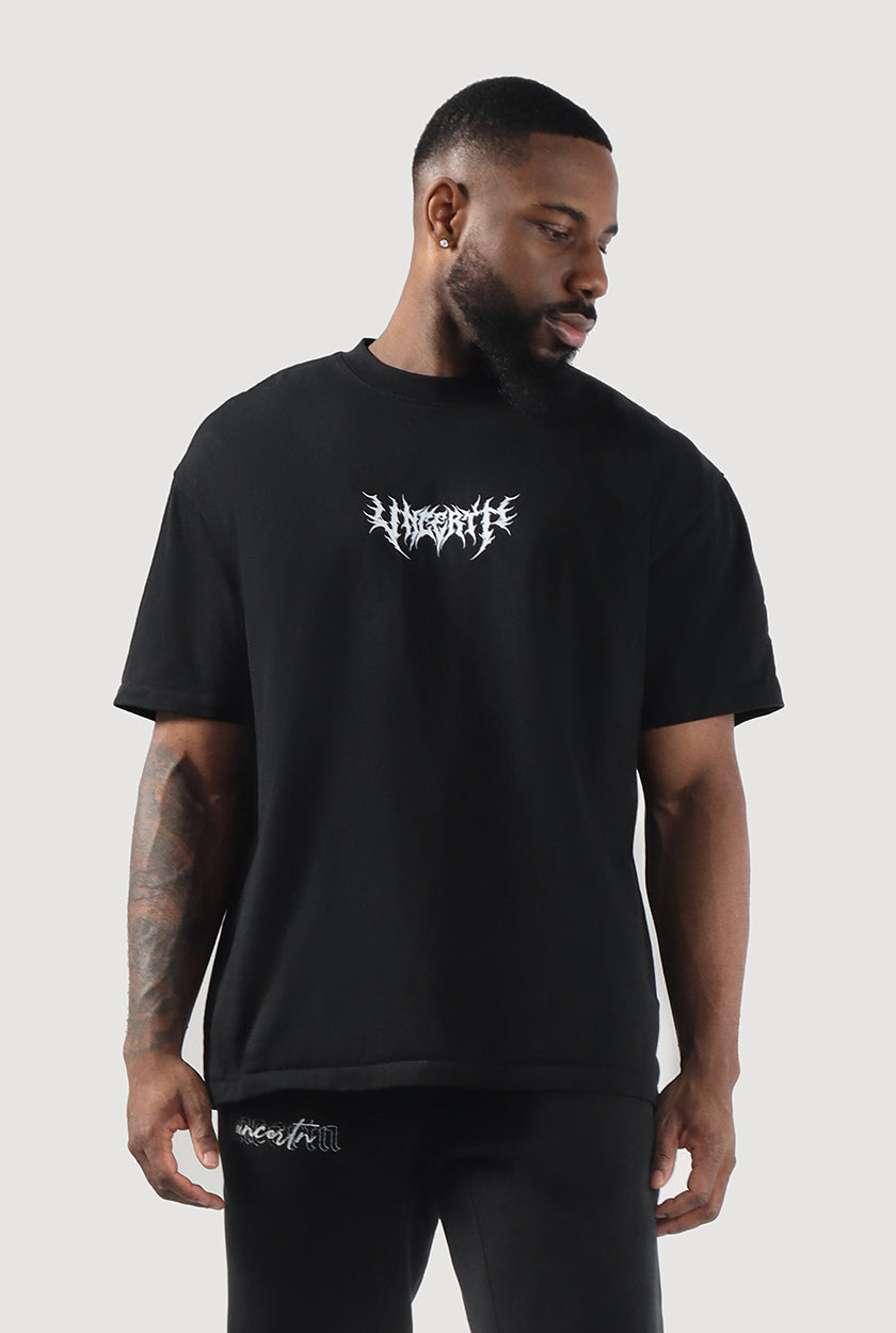 UC024 Conquer Oversized Tee - Black