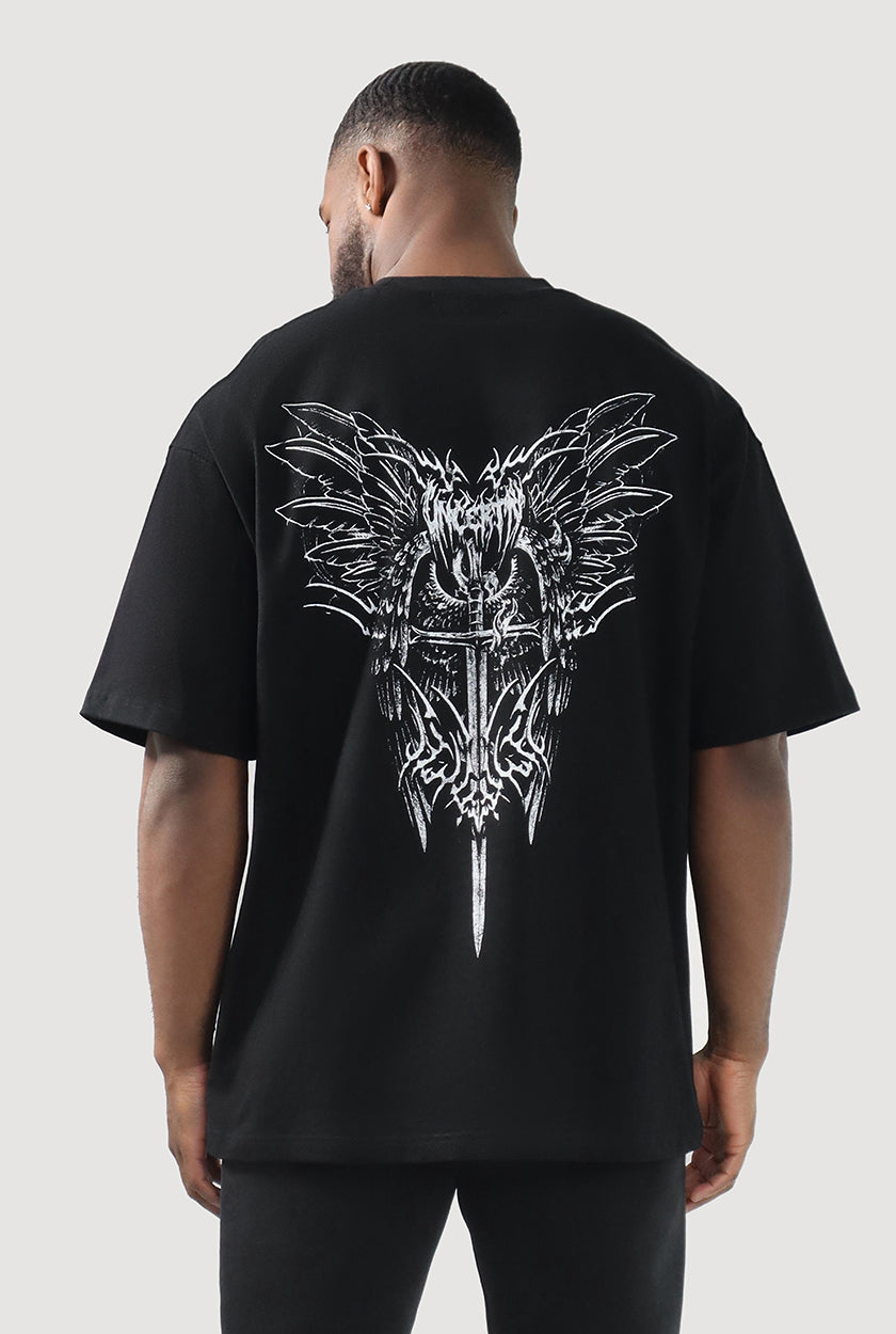 UC047 Awaken Oversized Tee - Black