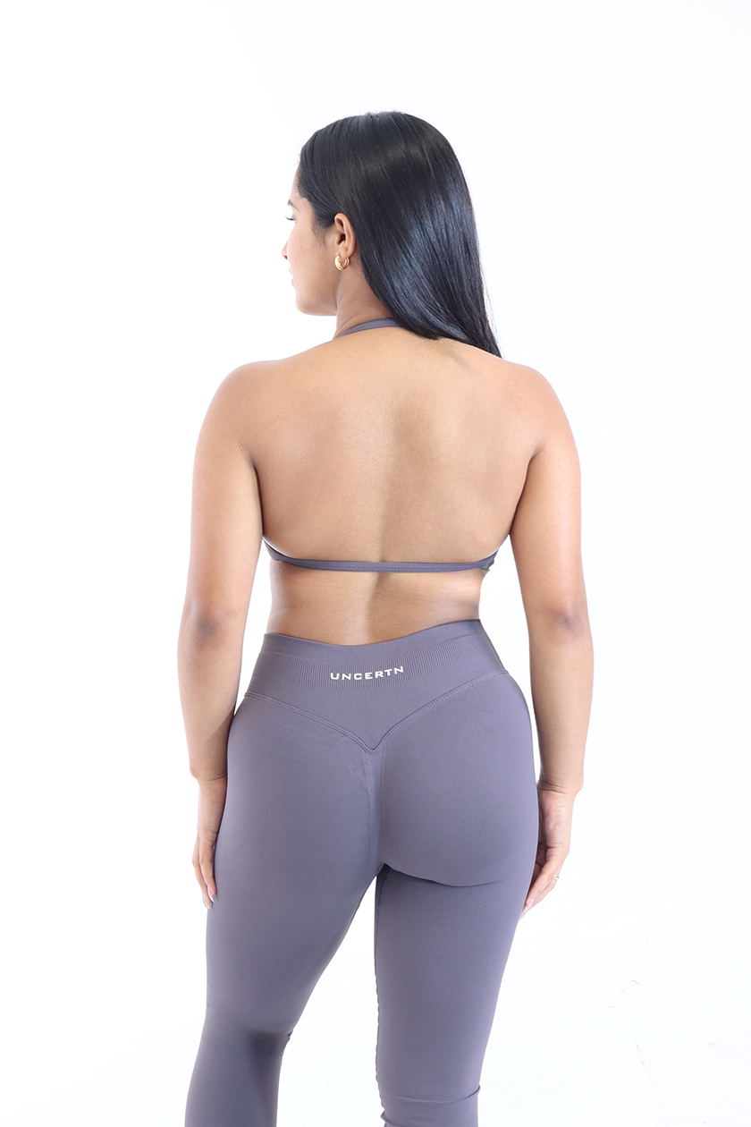 UC018 Elevate Backless Sports Bra - Dark Grey