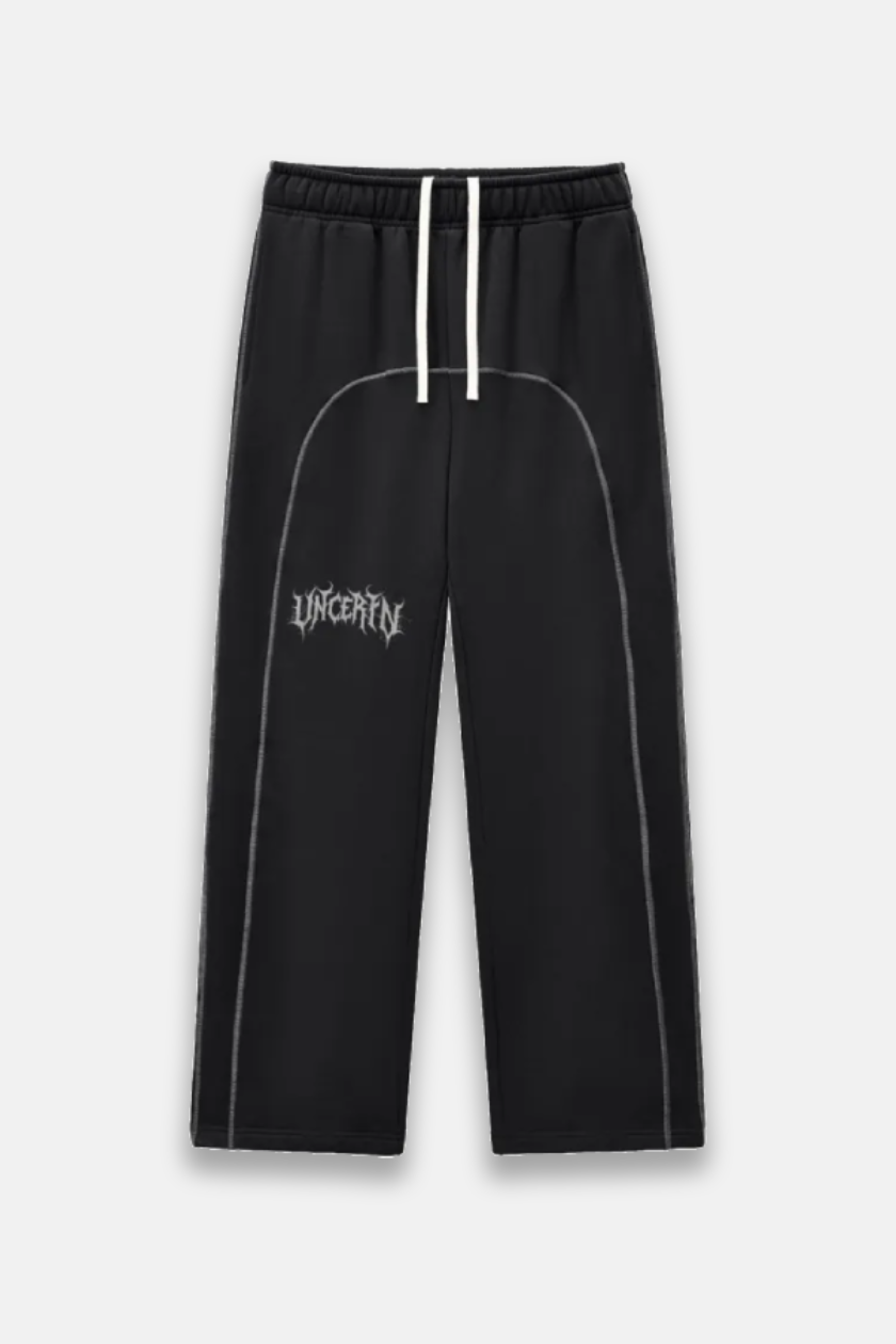 UC048 Shadow Oversized Stitched Joggers - Black