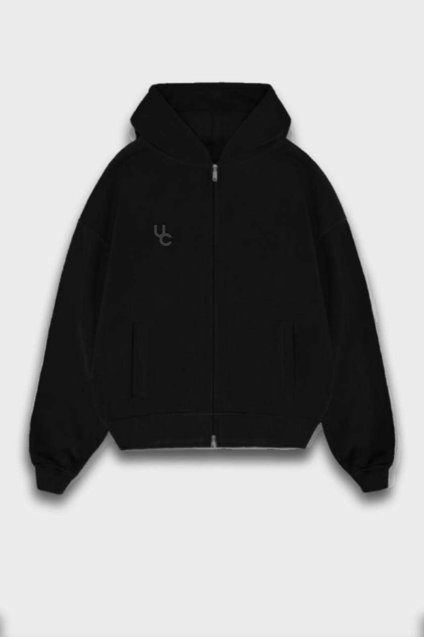 UC041 Foundation Oversized Zip Up - Black