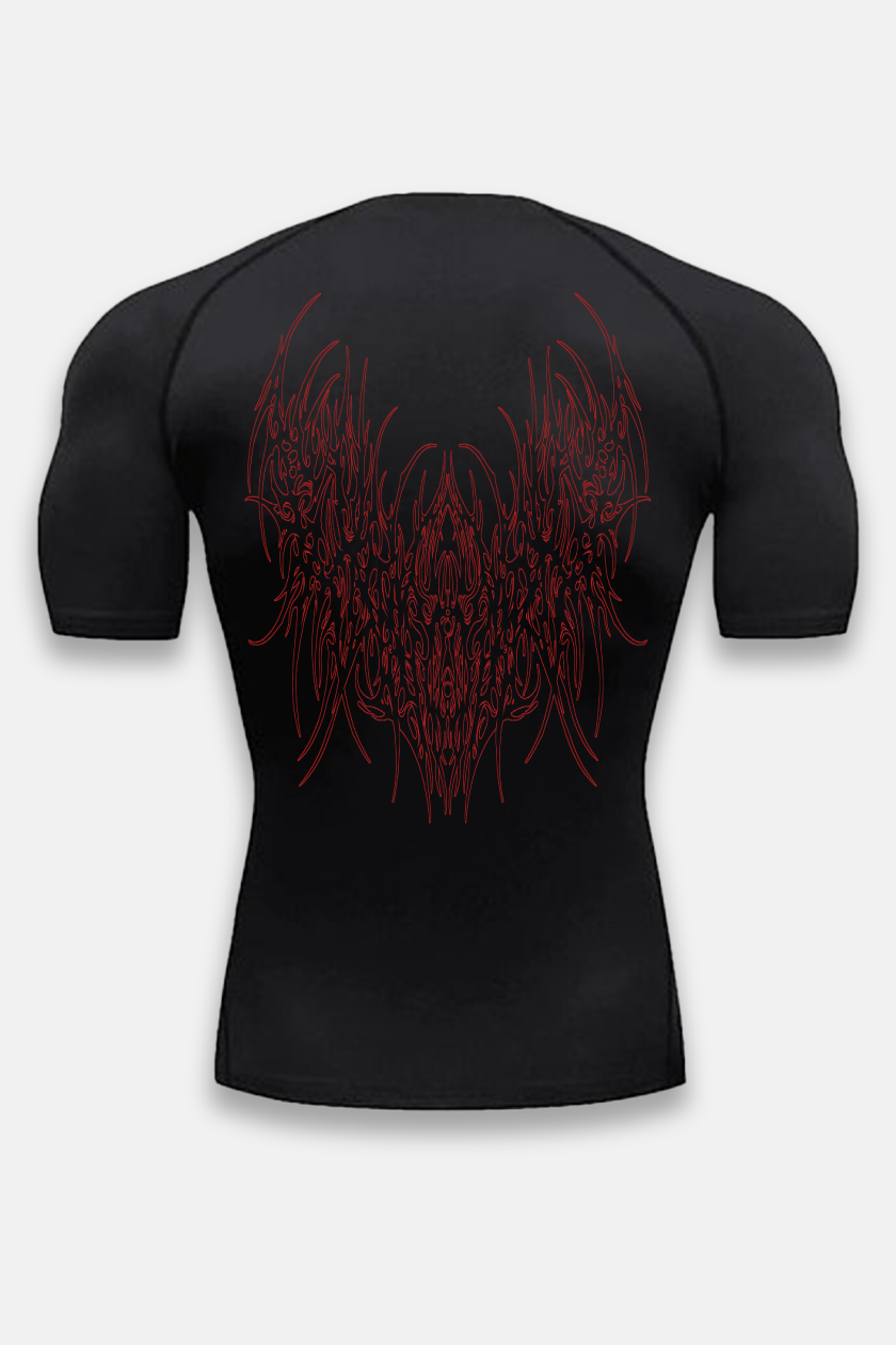 UC045 Venom Compression Tee - Black/Red